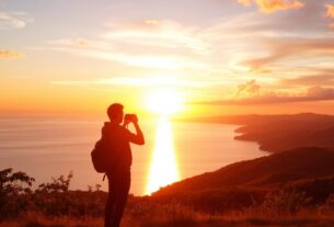 aproveitando a luz do pôr do sol